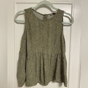 Loft Mosaic Button Back Peplum Shell Top